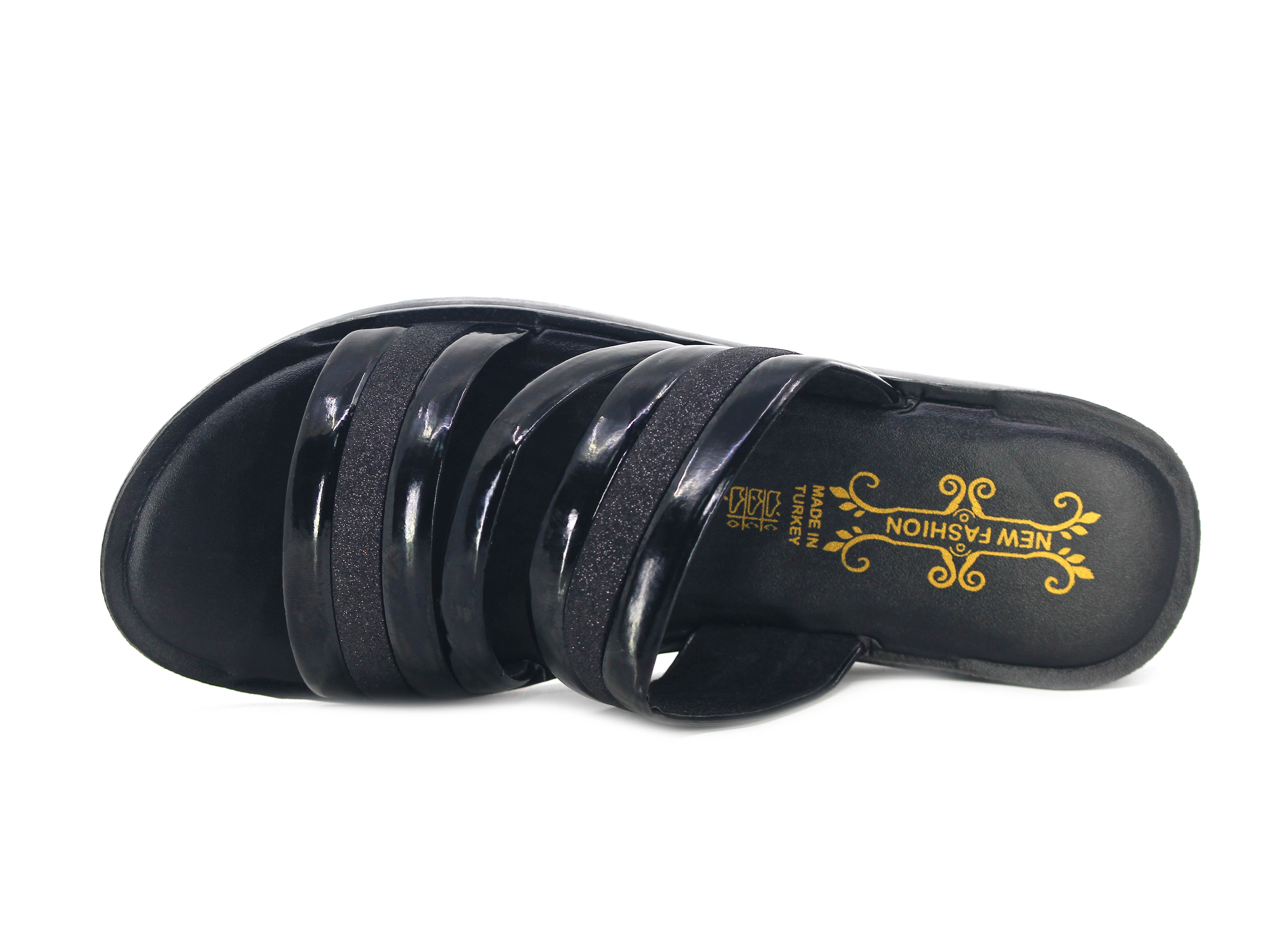 Polex Zenne 527-501 Çift Ayna Bantlı Simli Günlük Terlik - 2