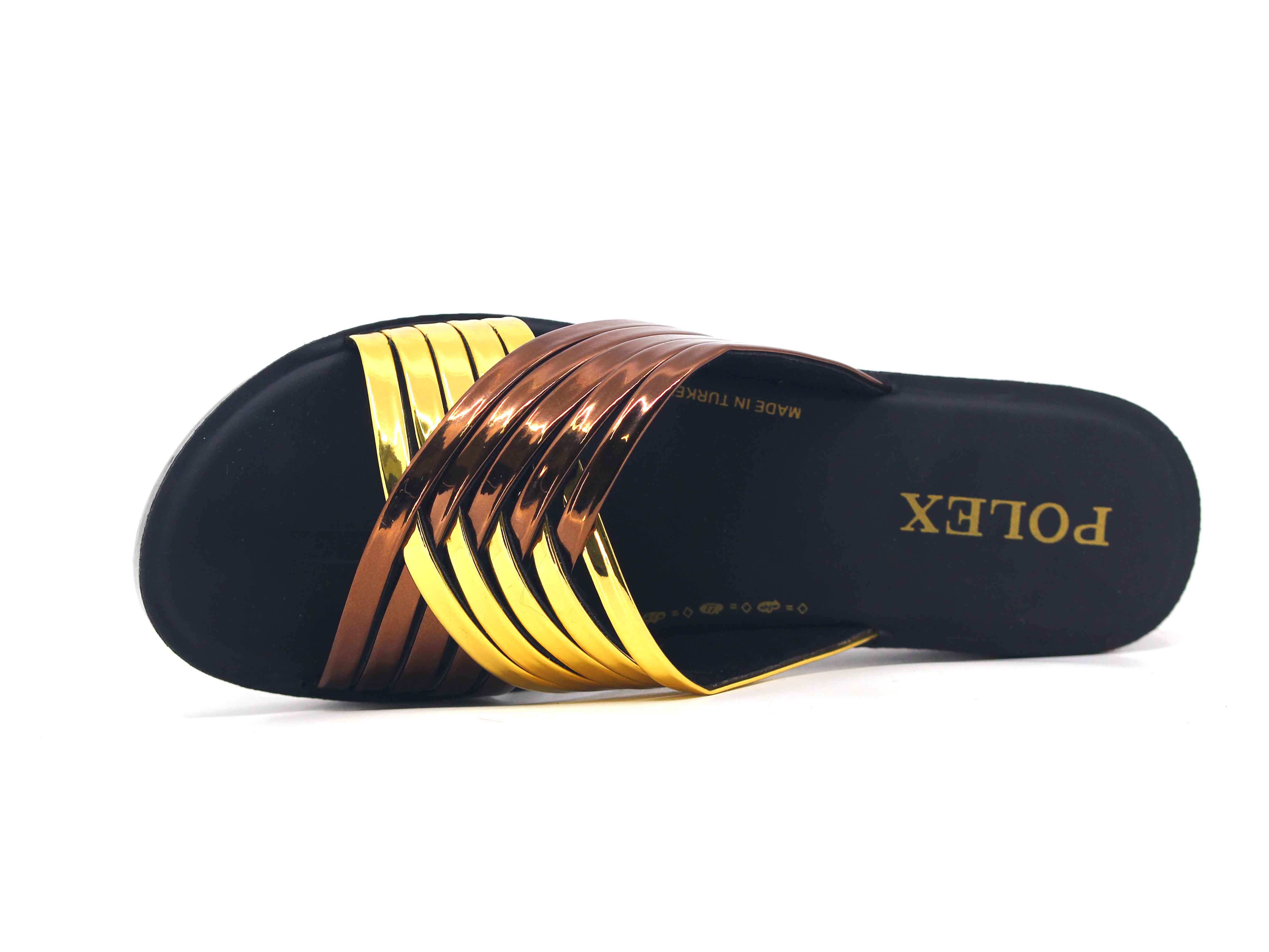 Polex Zenne 636 Çapraz Balıksırtı Ayna Bantlı Günlük Terlik - 2