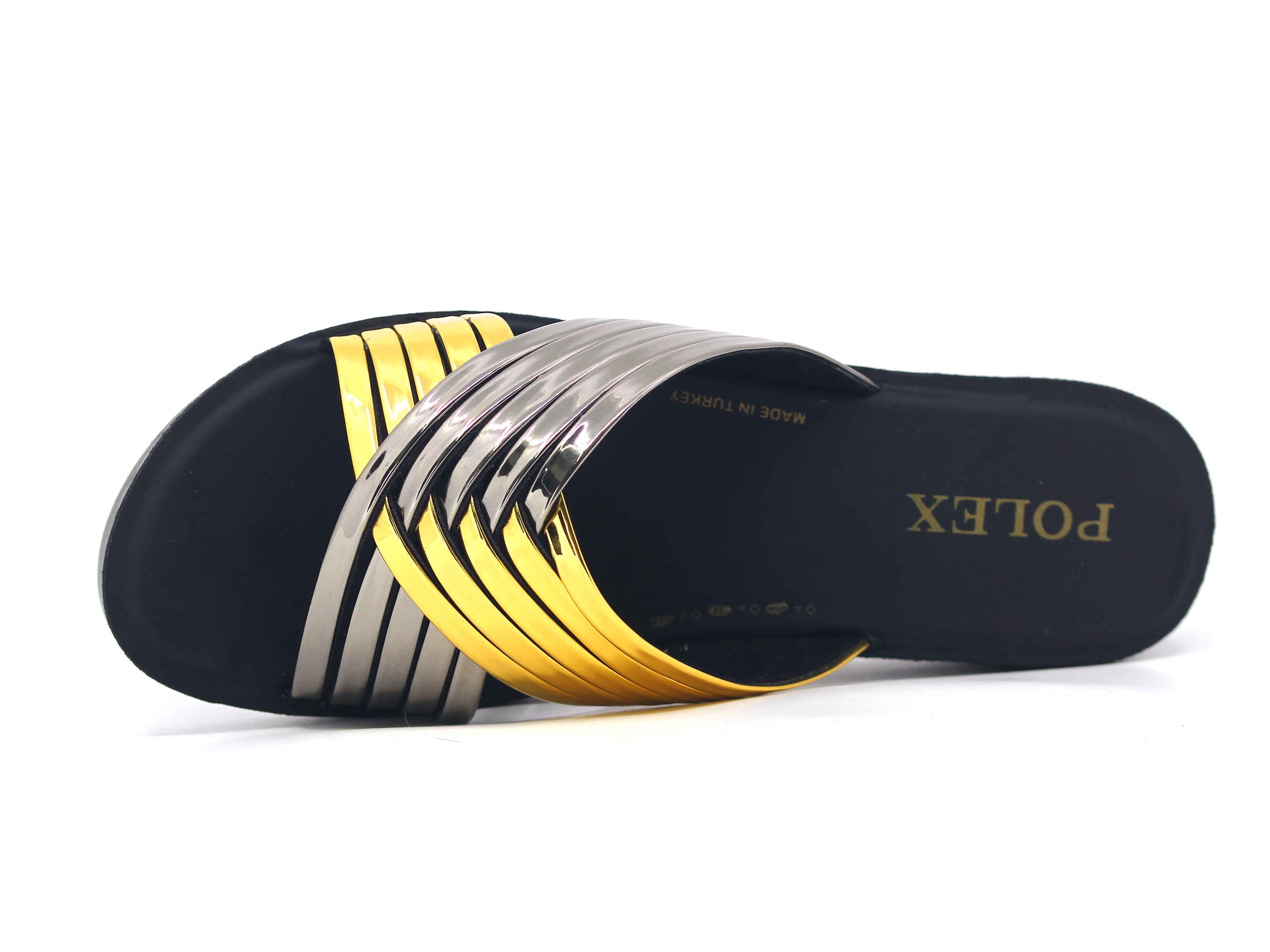 Polex Zenne 636 Çapraz Balıksırtı Ayna Bantlı Günlük Terlik - 2