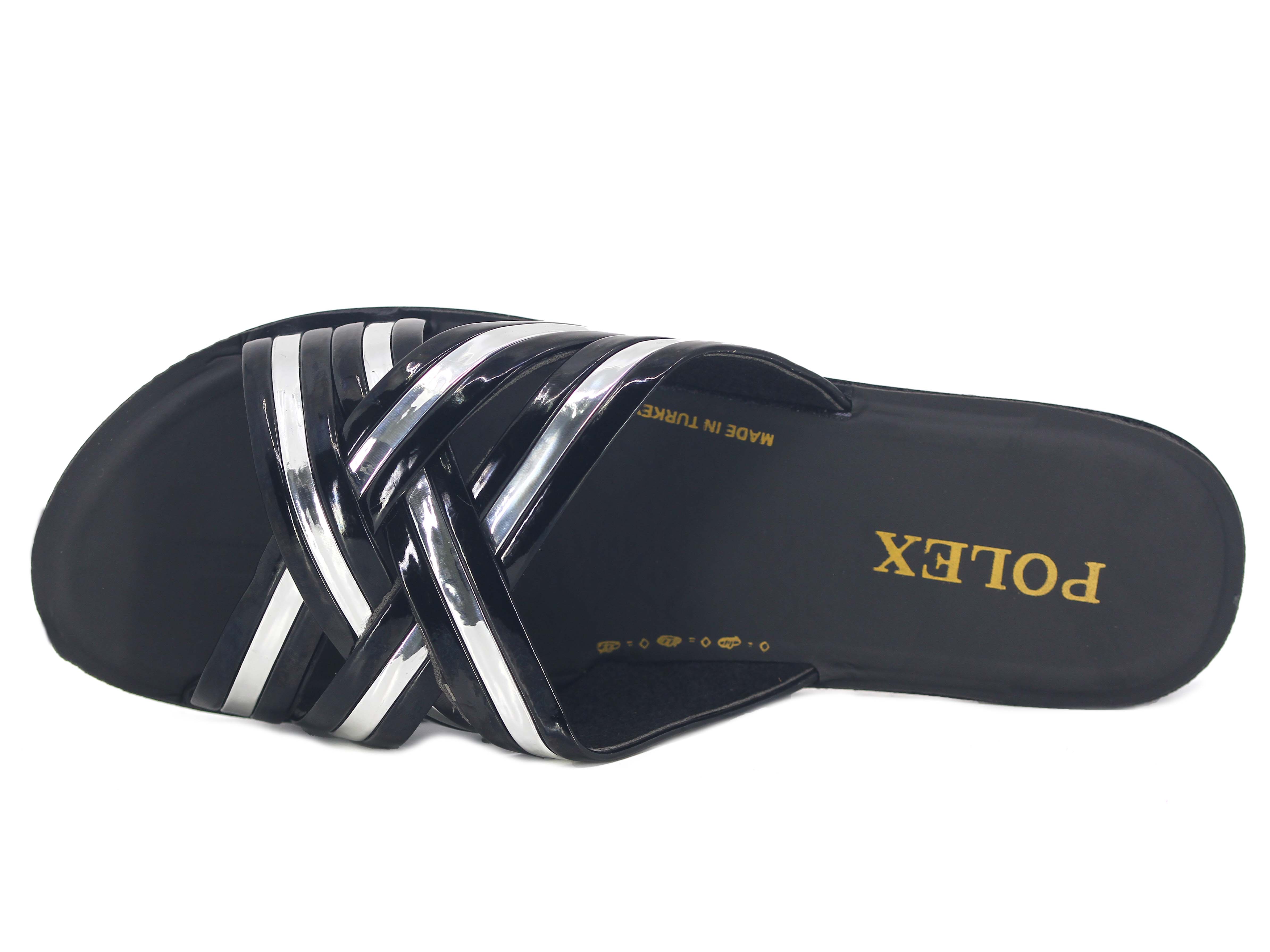 Polex Zenne 635 Çapraz Geçmeli Ayna Bantlı Günlük Terlik - 2