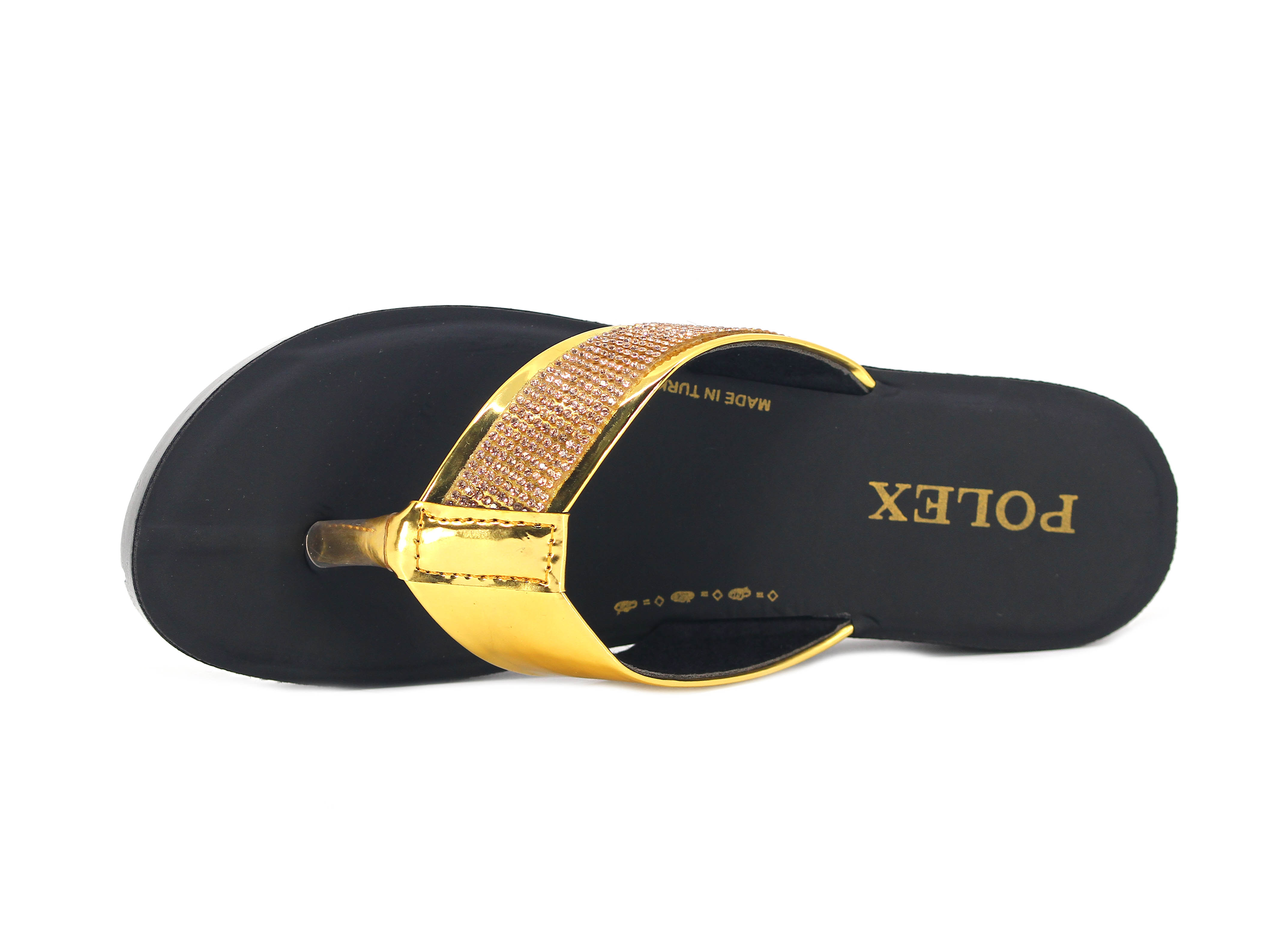 Polex Zenne 681 Taşlı Ayna Bantlı Parmak Arası Terlik - 2