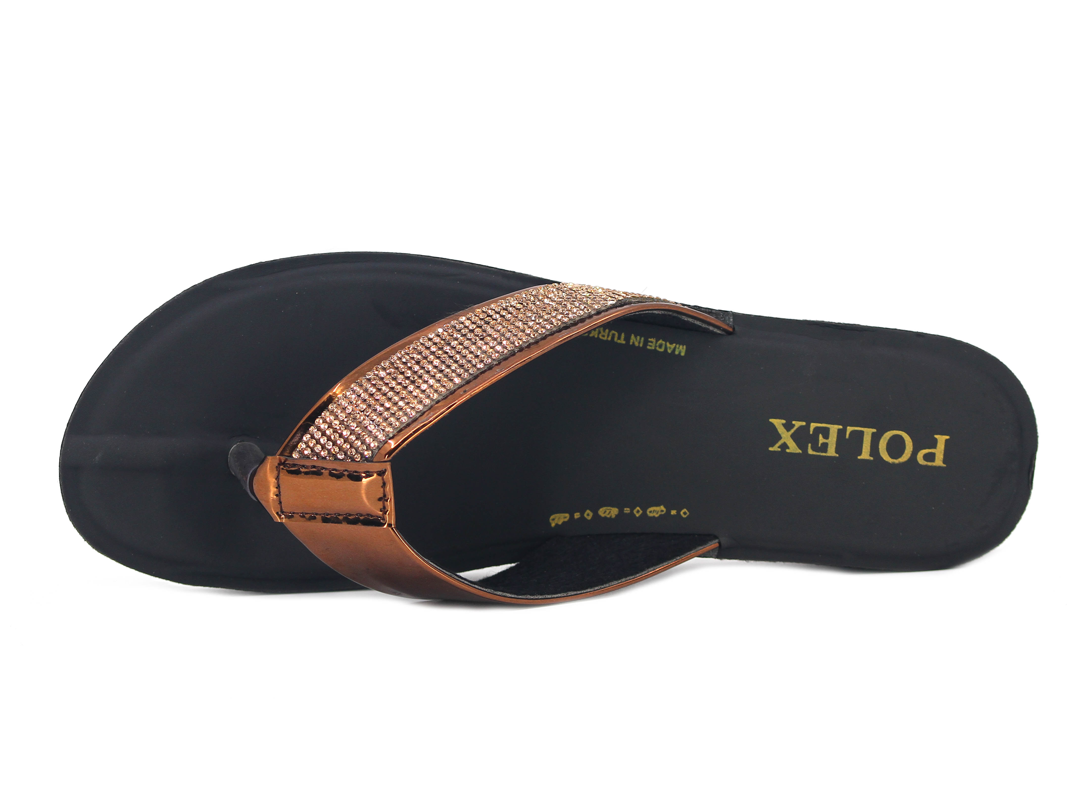 Polex Zenne 681 Taşlı Ayna Bantlı Parmak Arası Terlik - 2