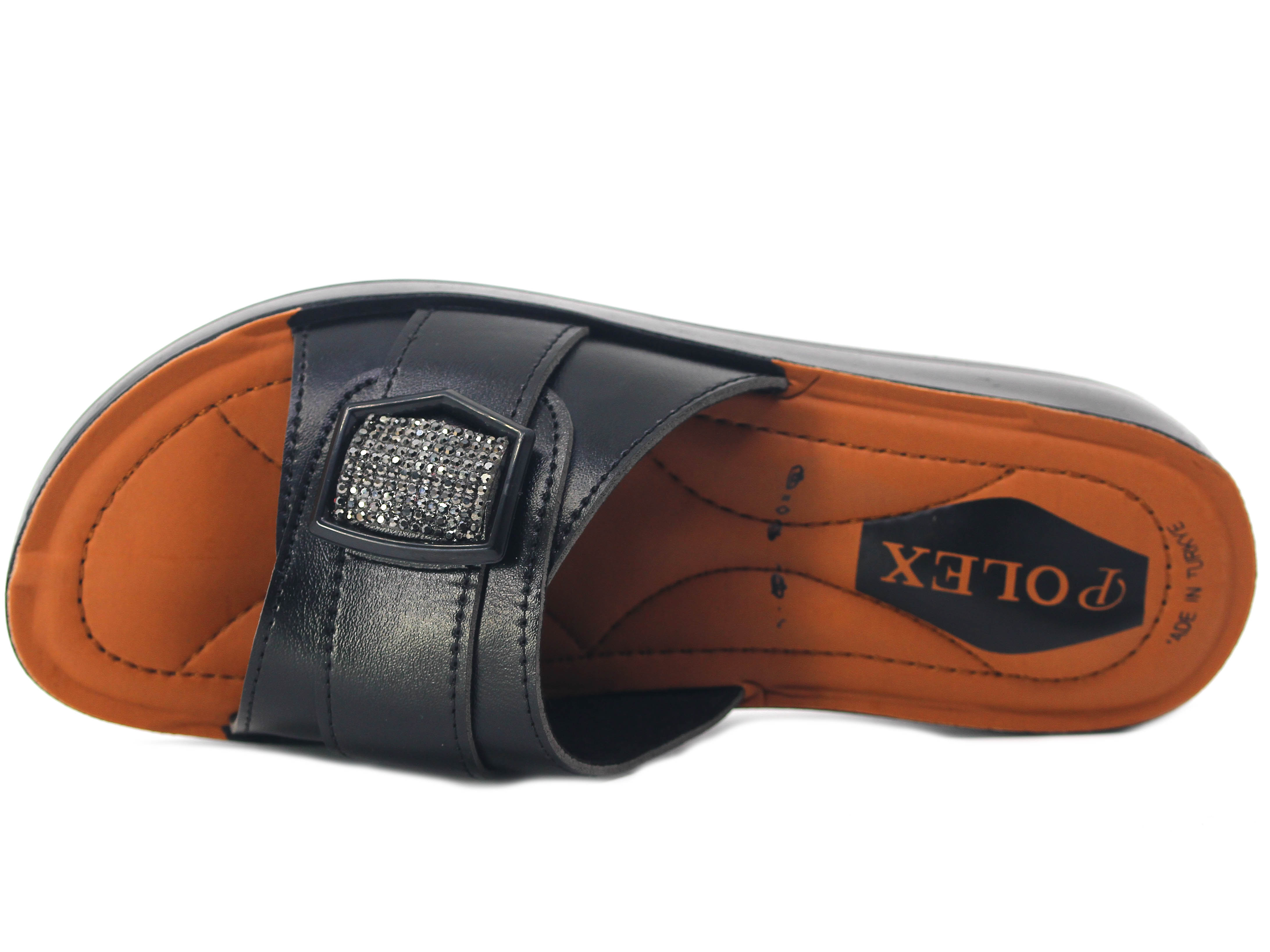 Polex Zenne 537 Tokalı Taşlı Pedli Günlük Terlik - 2