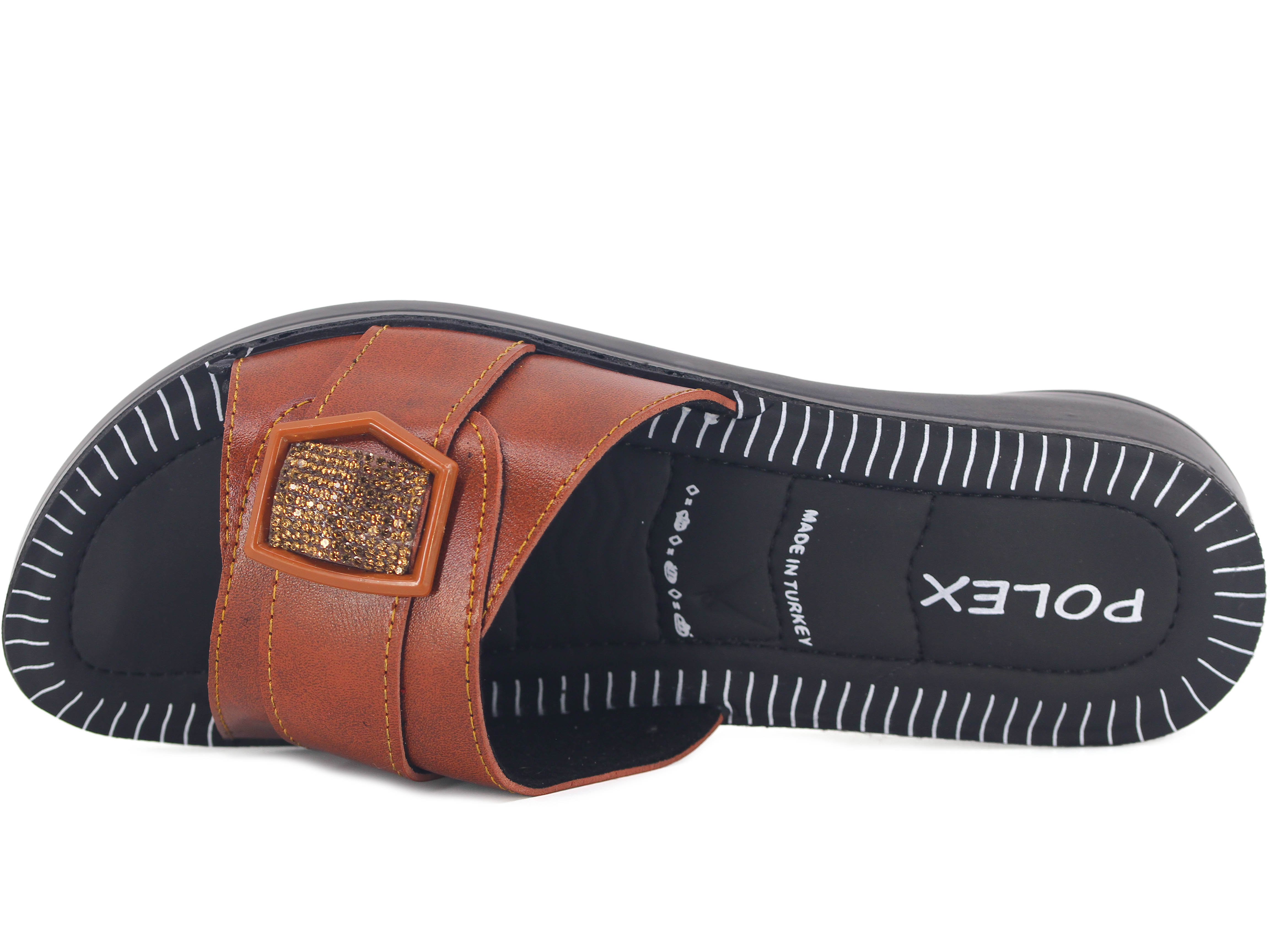 Polex Zenne 537 Tokalı Taşlı Pedli Günlük Terlik - 2