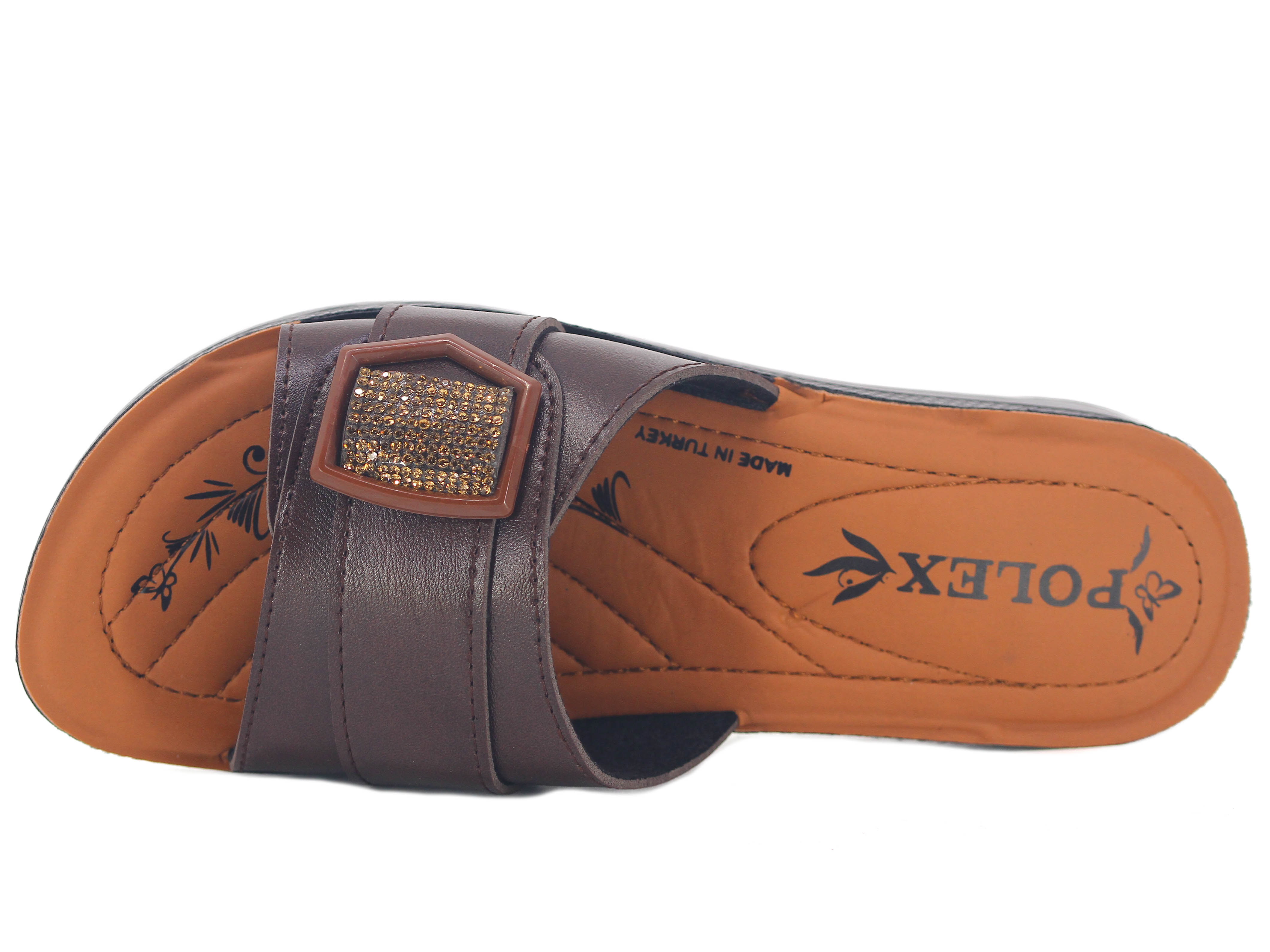 Polex Zenne 537 Tokalı Taşlı Pedli Günlük Terlik - 2