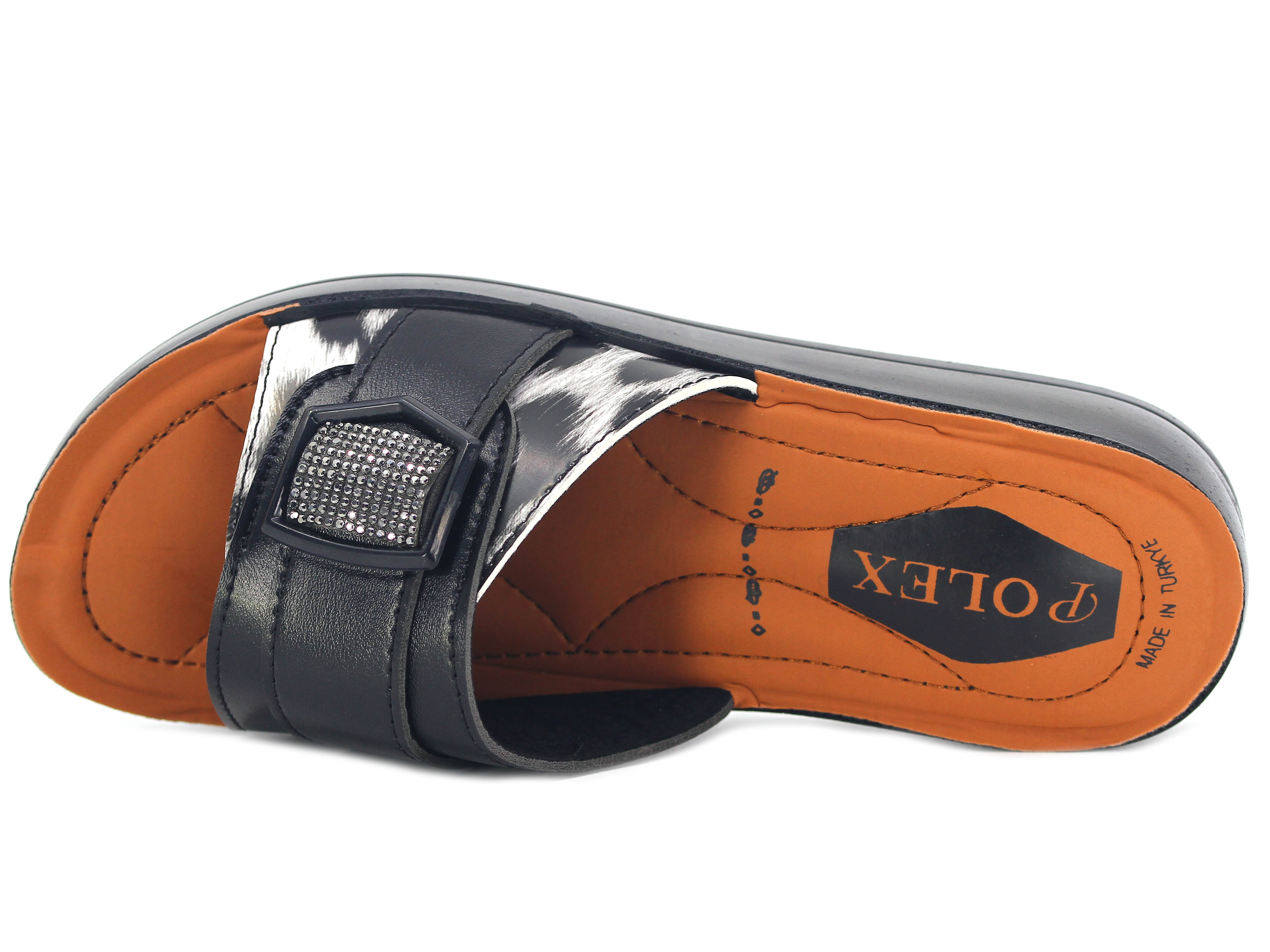 Polex Zenne 537 Leopar Desen Tokalı Taşlı Pedli Günlük Terlik - 2