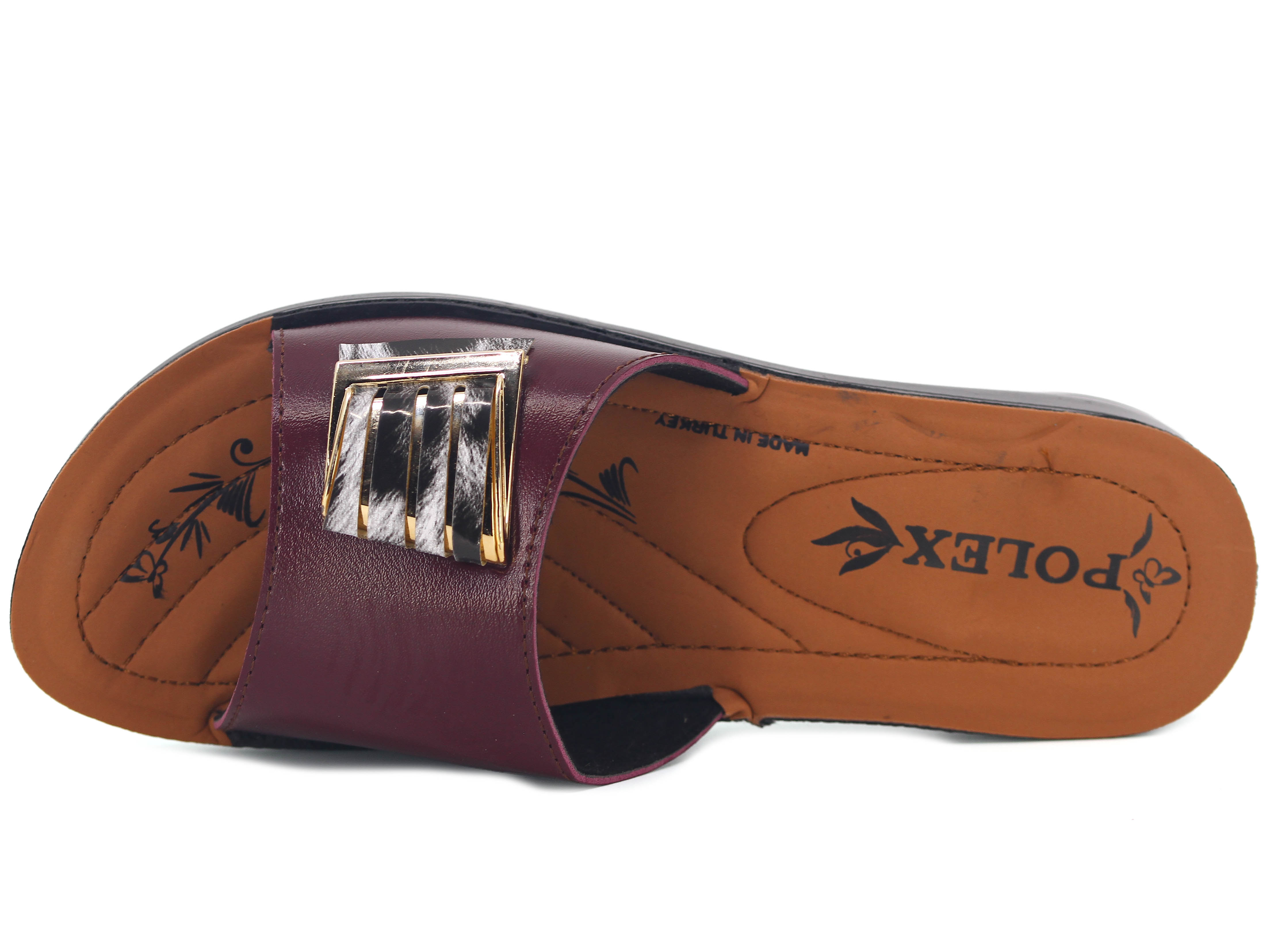 Polex Zenne 530 Leopar Desen Tokalı Pedli Günlük Terlik - 2