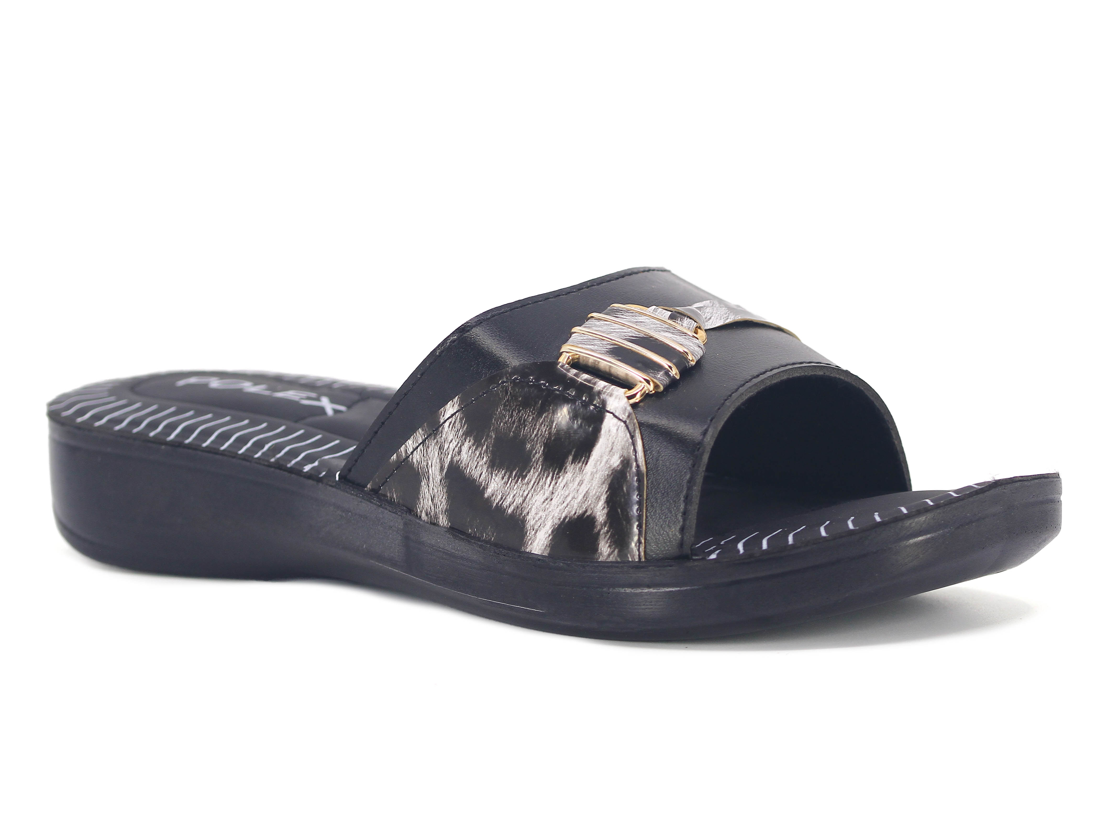 Polex Zenne 628 Leopar Desen Tokalı Pedli Günlük Terlik - 1