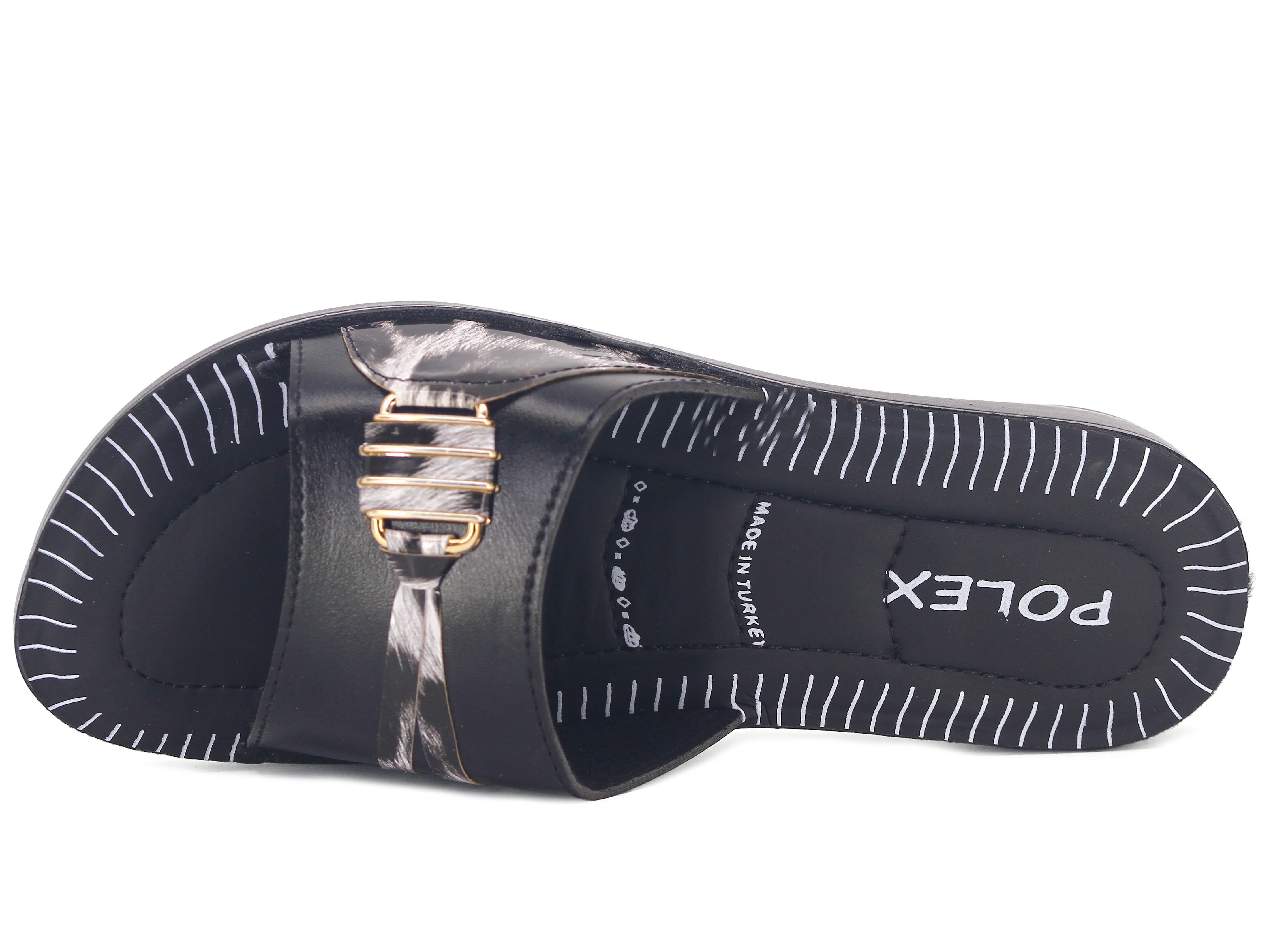 Polex Zenne 628 Leopar Desen Tokalı Pedli Günlük Terlik - 2