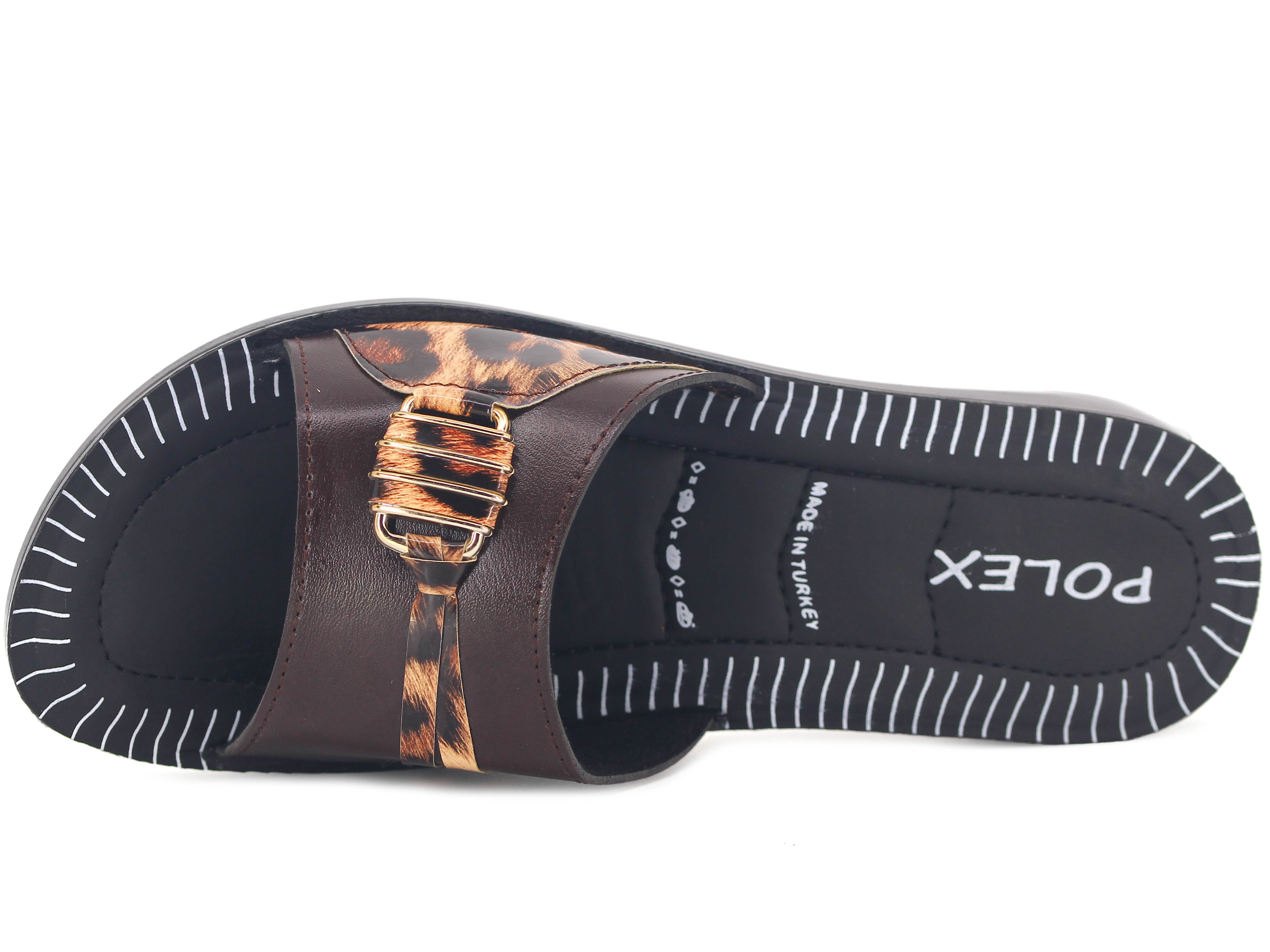 Polex Zenne 628 Leopar Desen Tokalı Pedli Günlük Terlik - 2