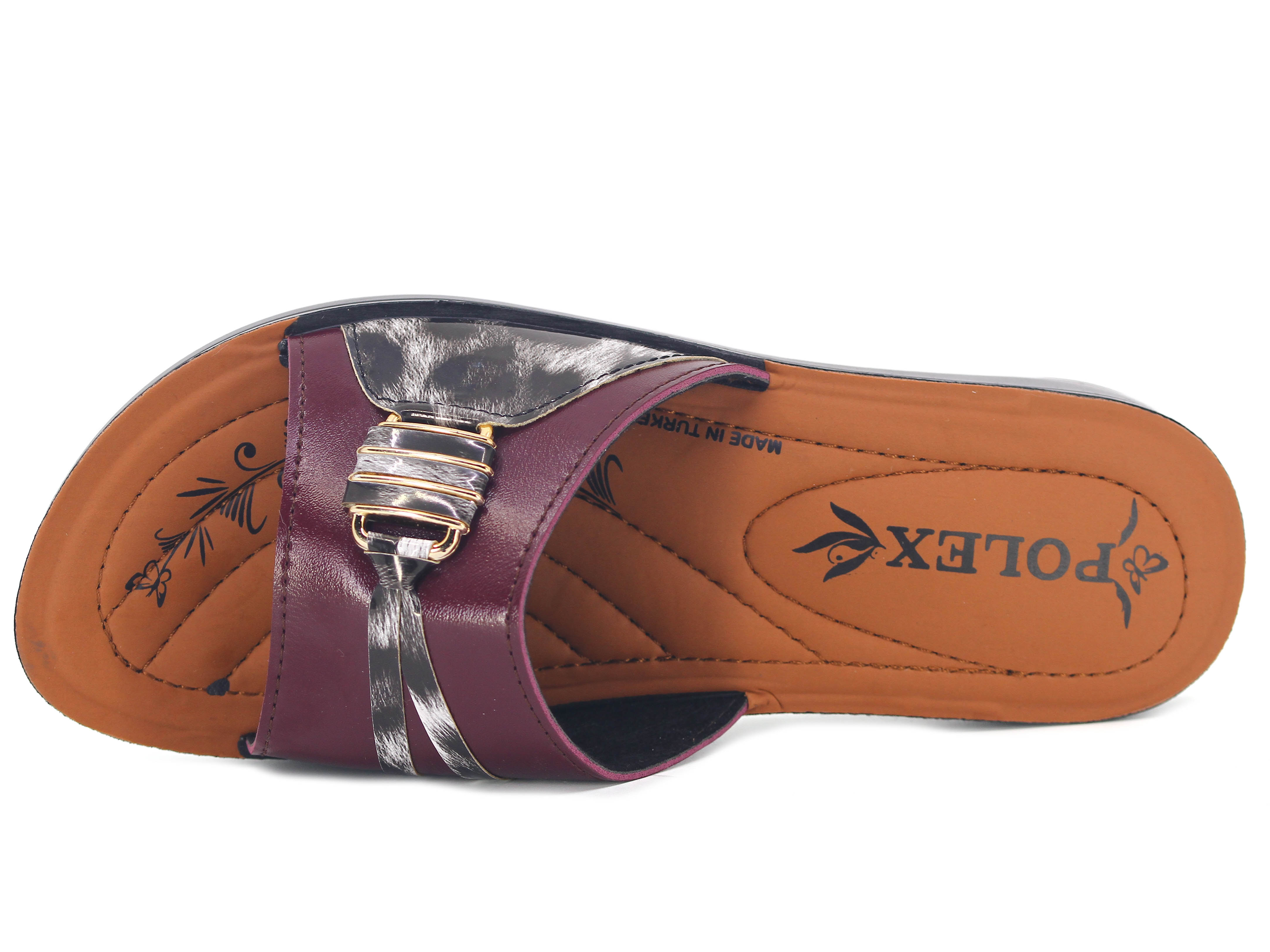 Polex Zenne 628 Leopar Desen Tokalı Pedli Günlük Terlik - 2