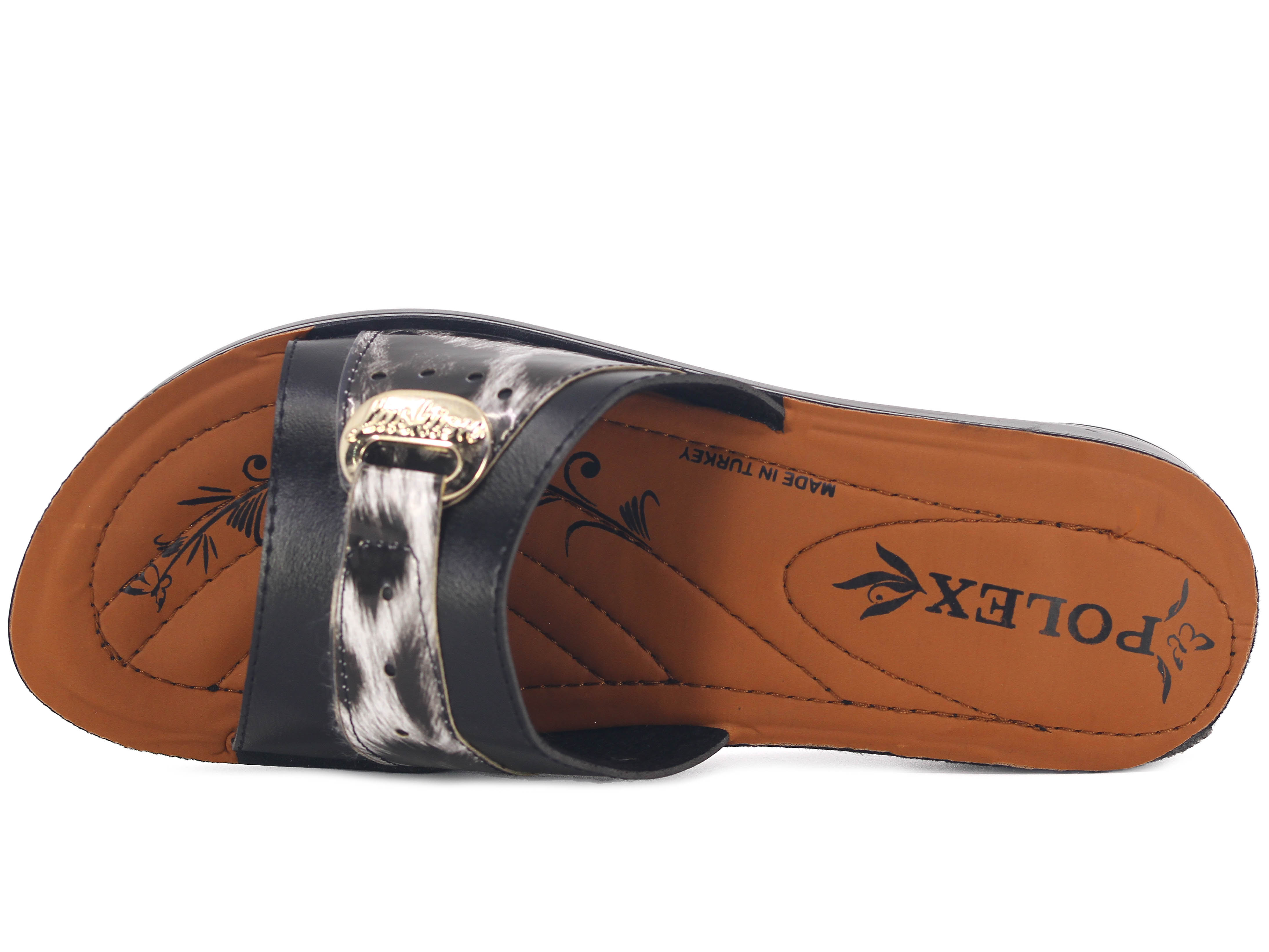 Polex Zenne 629 Leopar Desen Tokalı Pedli Desen Günlük Terlik - 2