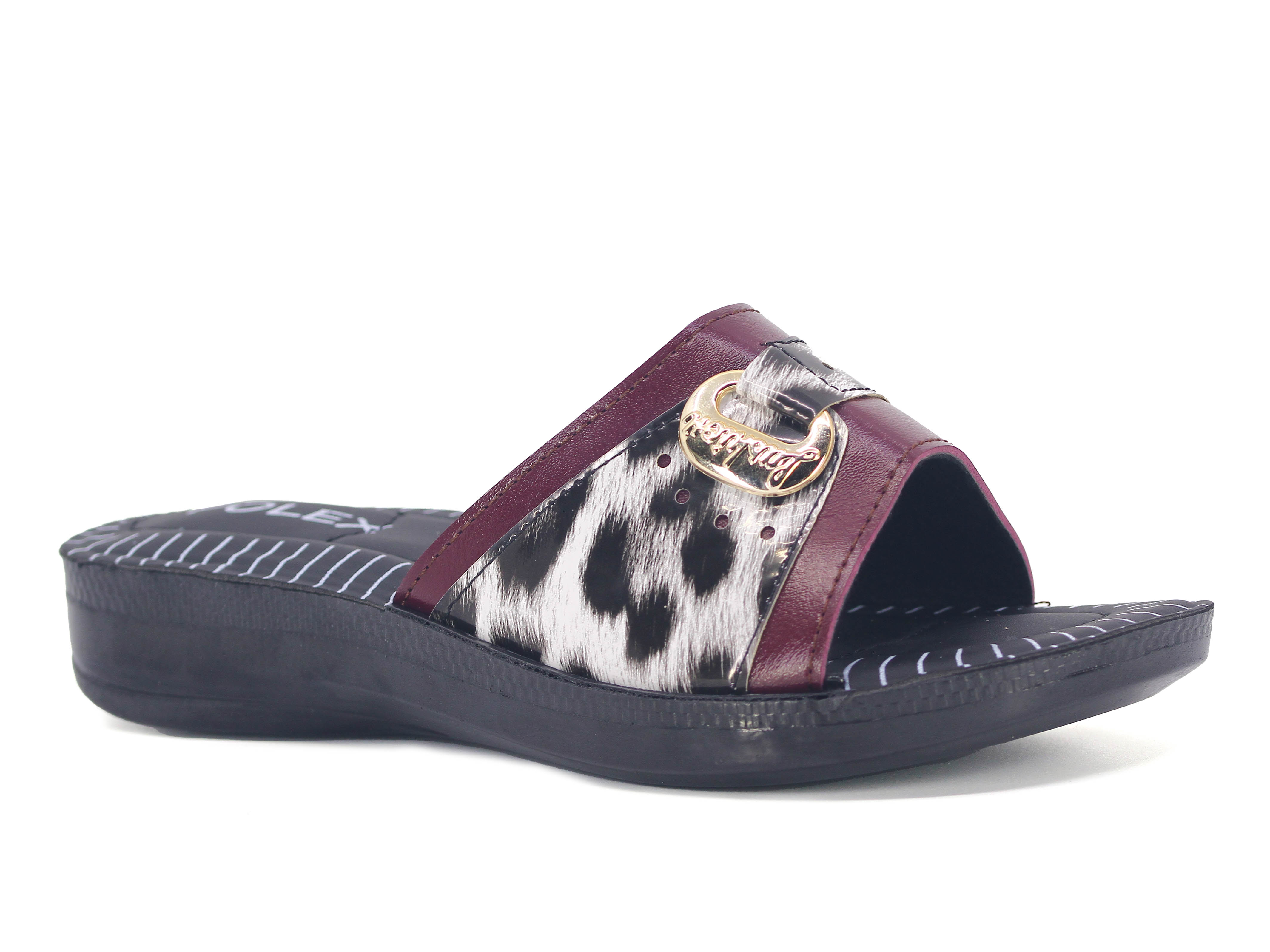 Polex Zenne 629 Leopar Desen Tokalı Pedli Desen Günlük Terlik