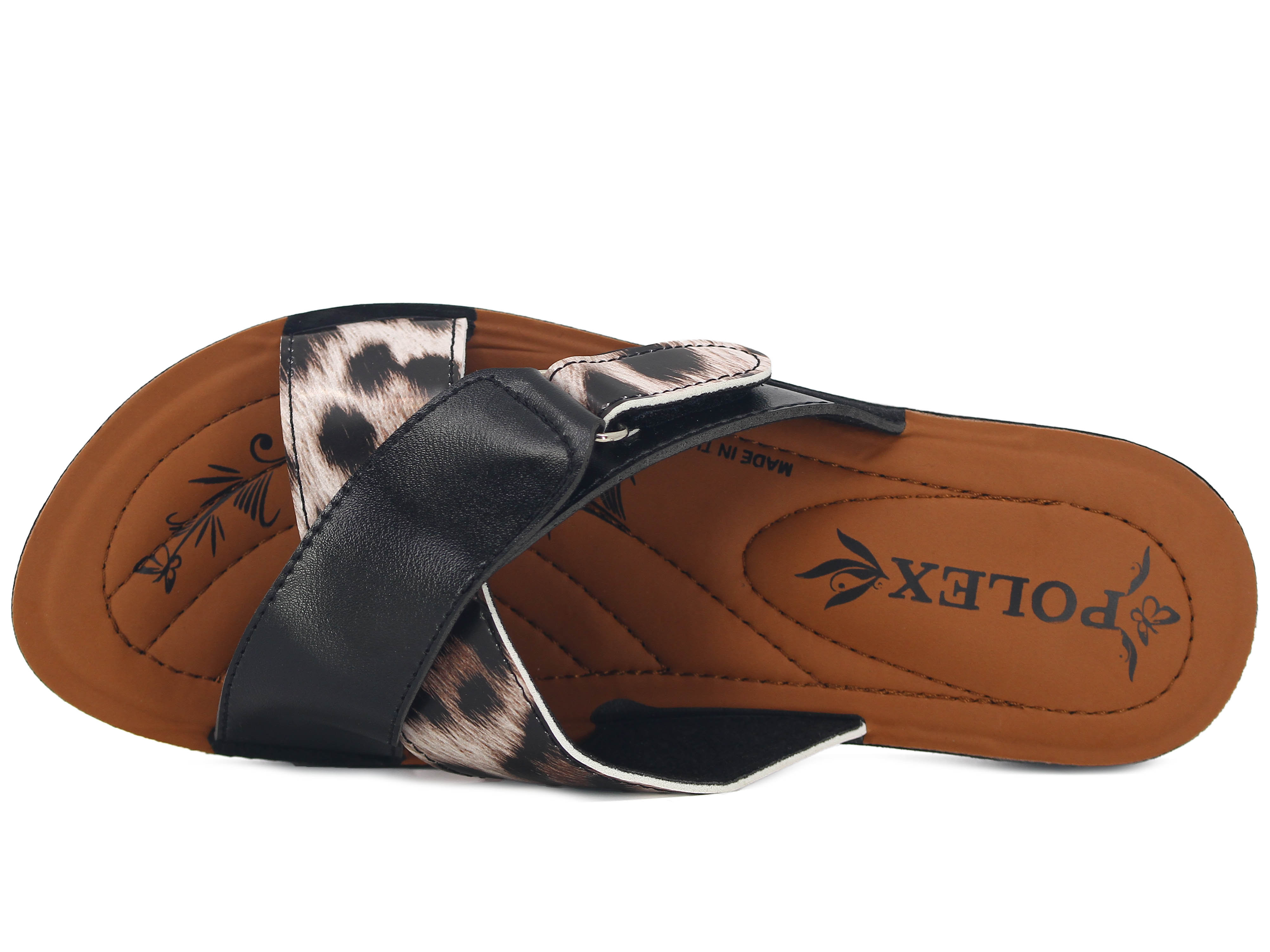 Polex Zenne 608 Leopar Desen Çapraz Cırtlı Pedli Günlük Terlik - 2