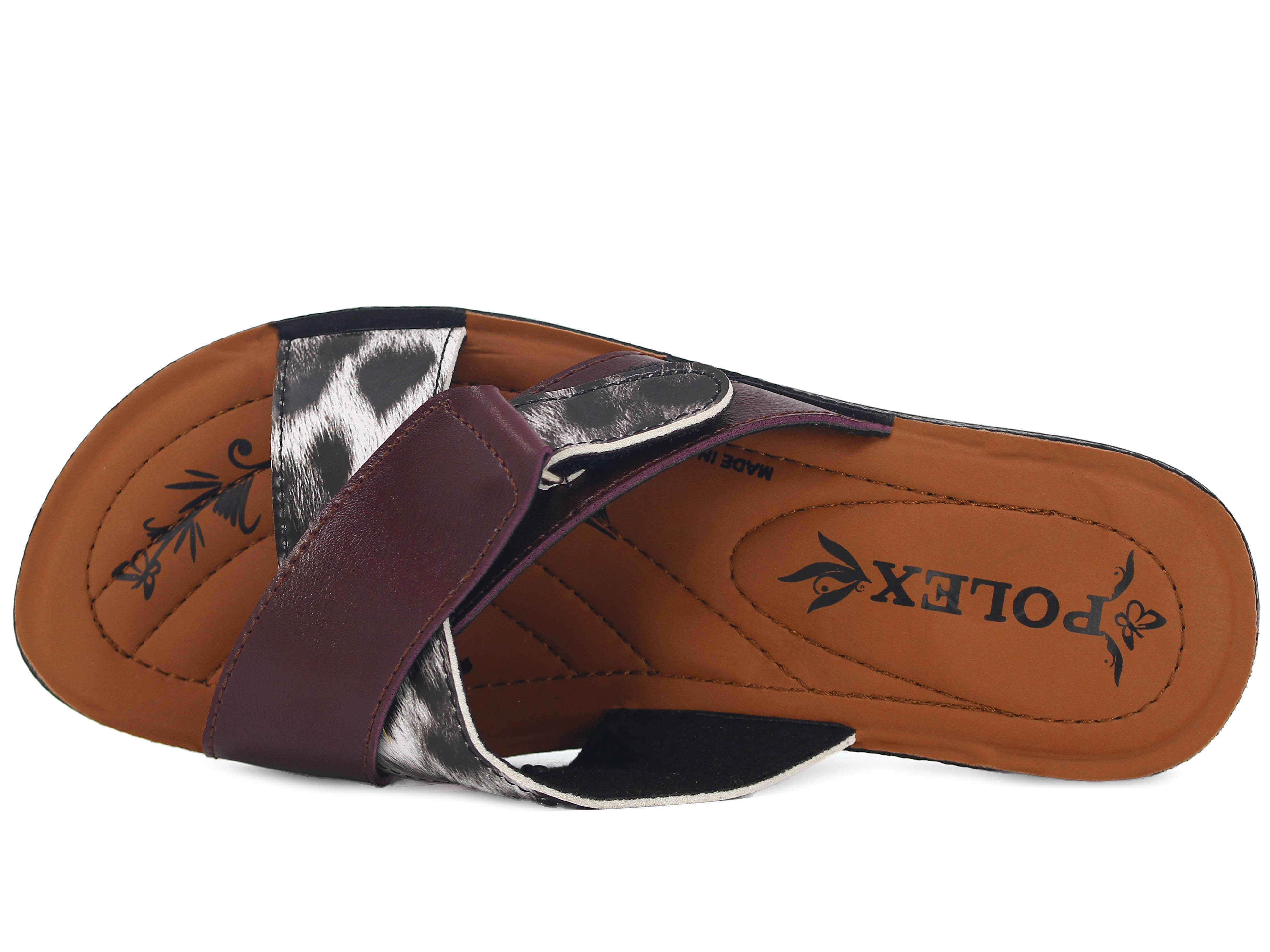 Polex Zenne 608 Leopar Desen Çapraz Cırtlı Pedli Günlük Terlik - 2