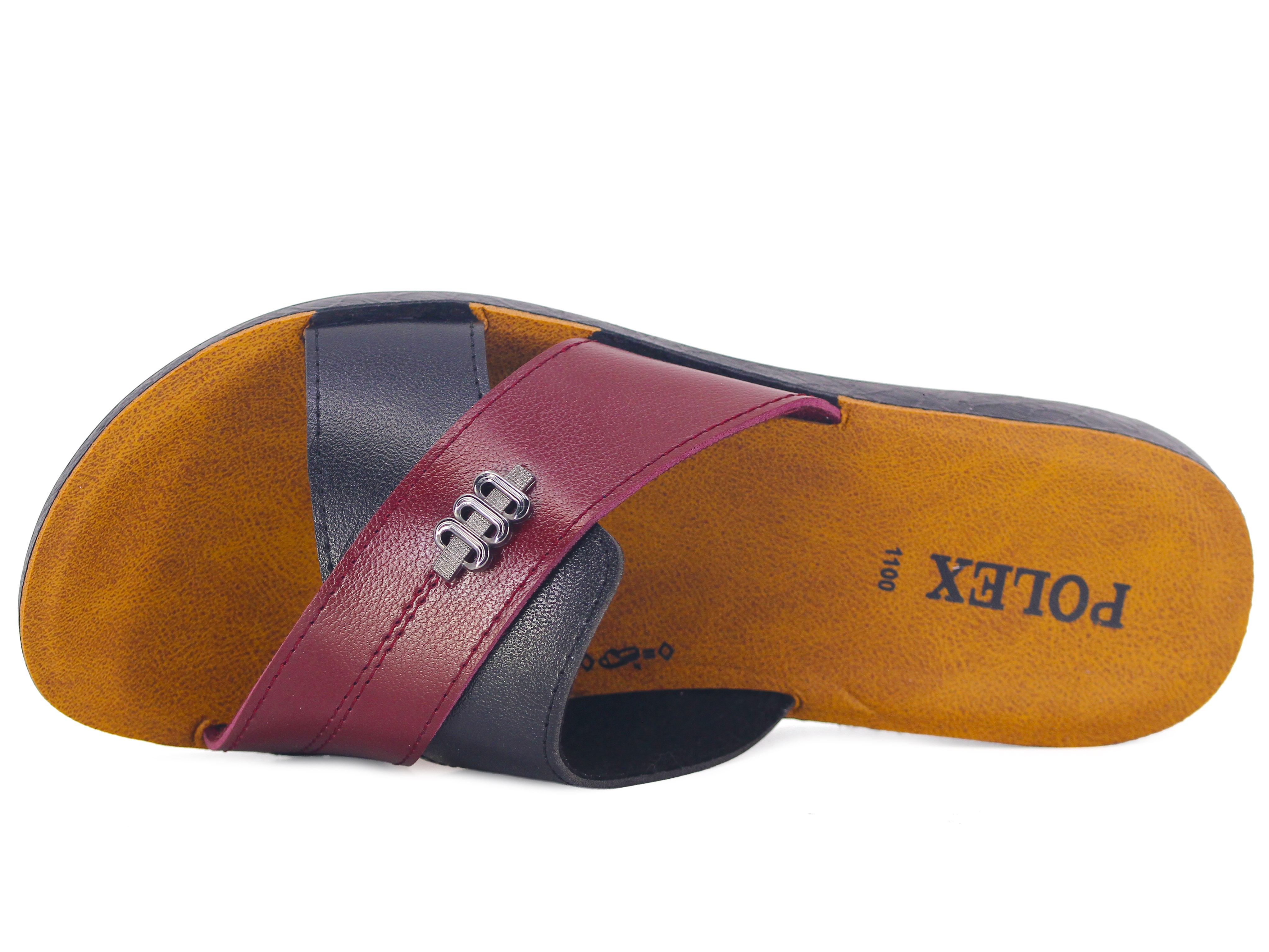 Polex Zenne 1109 Çapraz Tokalı Cilt Günlük Terlik - 2