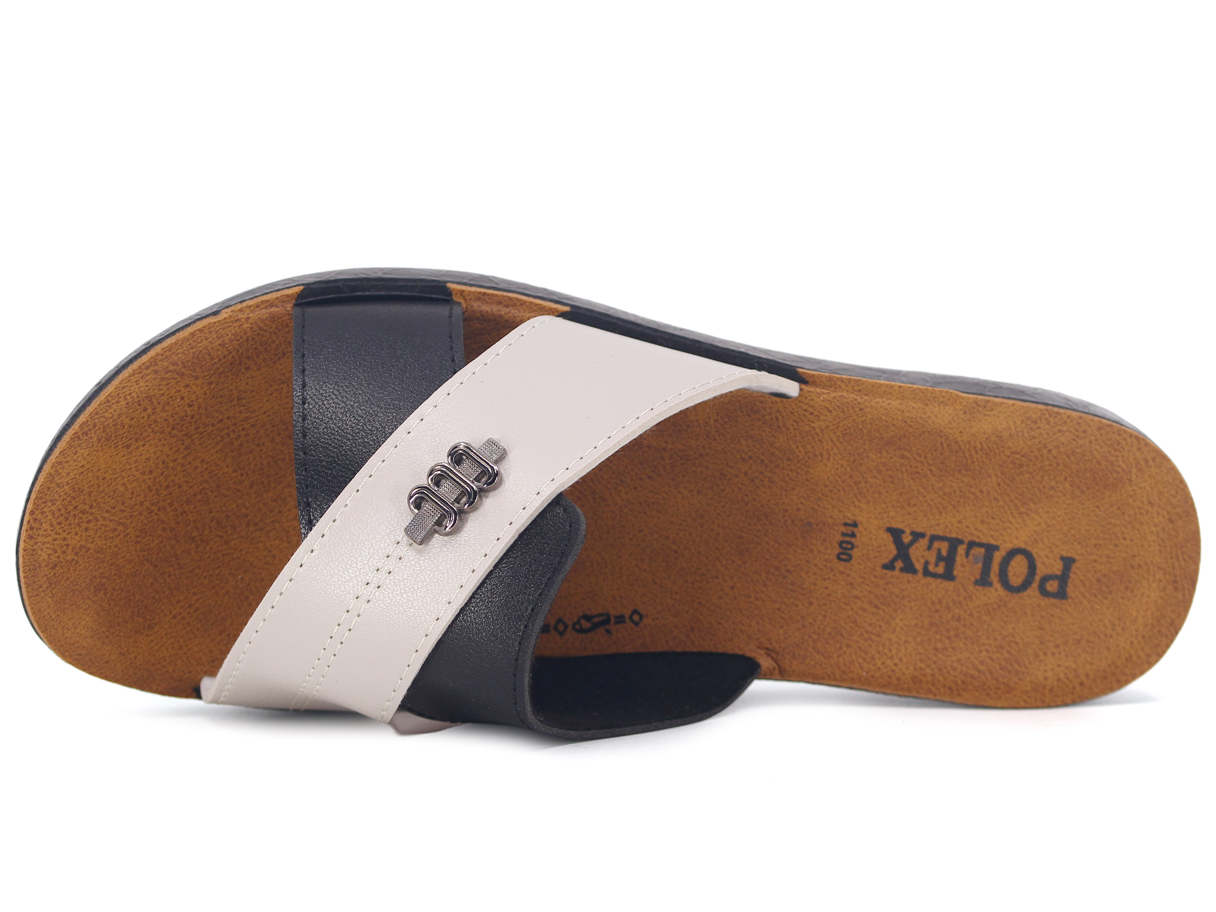 Polex Zenne 1109 Çapraz Tokalı Cilt Günlük Terlik - 2