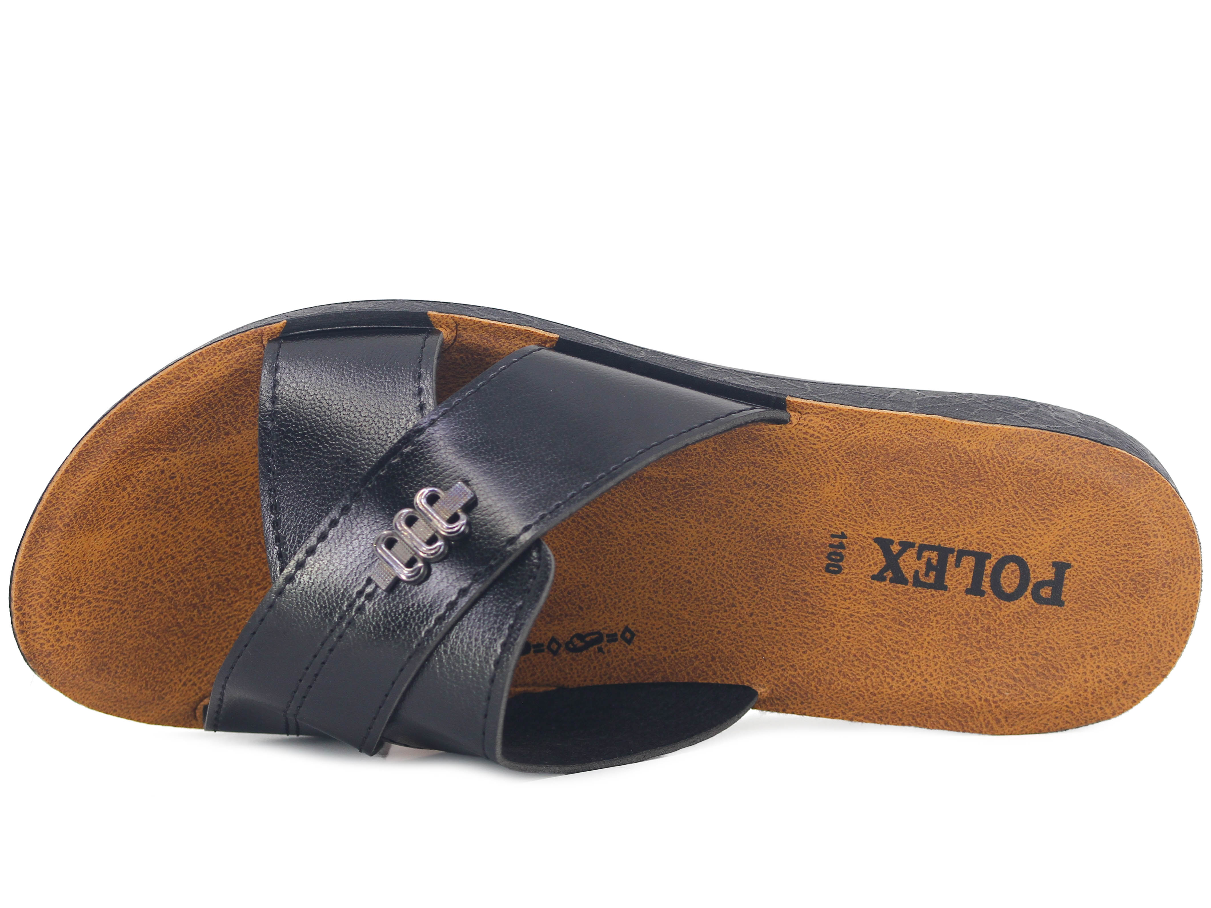 Polex Zenne 1109 Çapraz Tokalı Cilt Günlük Terlik - 2