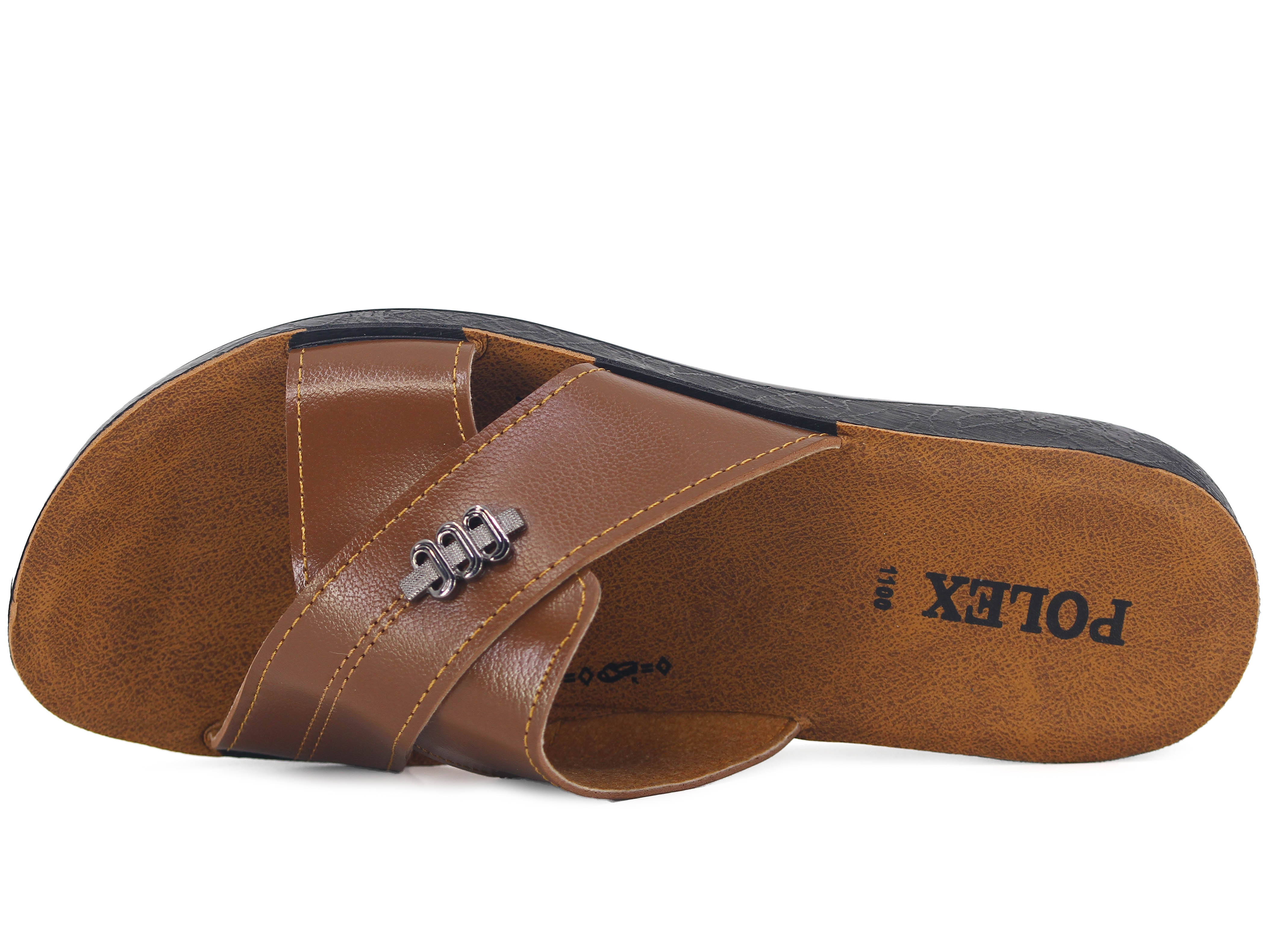 Polex Zenne 1109 Çapraz Tokalı Cilt Günlük Terlik - 2