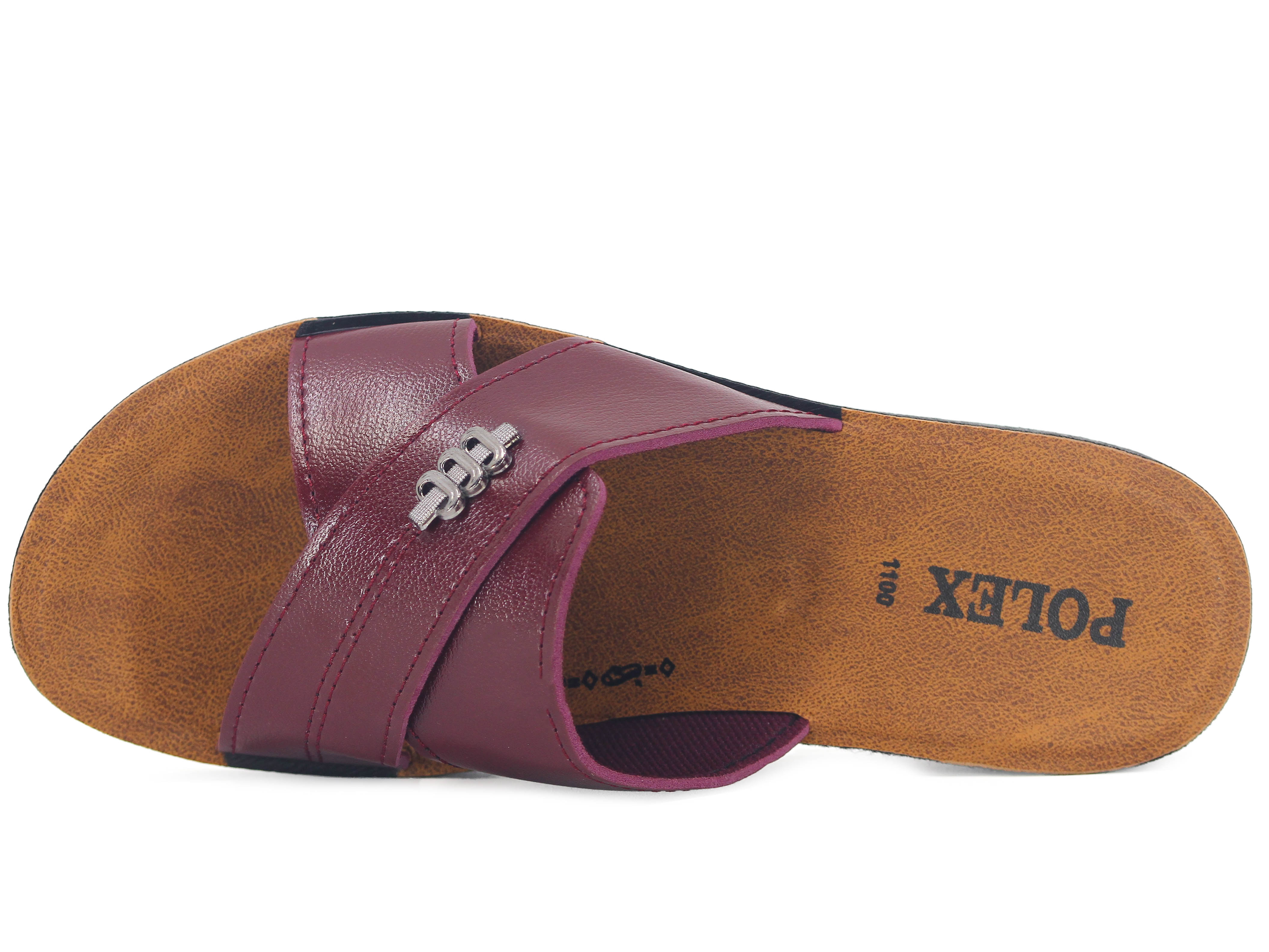 Polex Zenne 1109 Çapraz Tokalı Cilt Günlük Terlik - 2