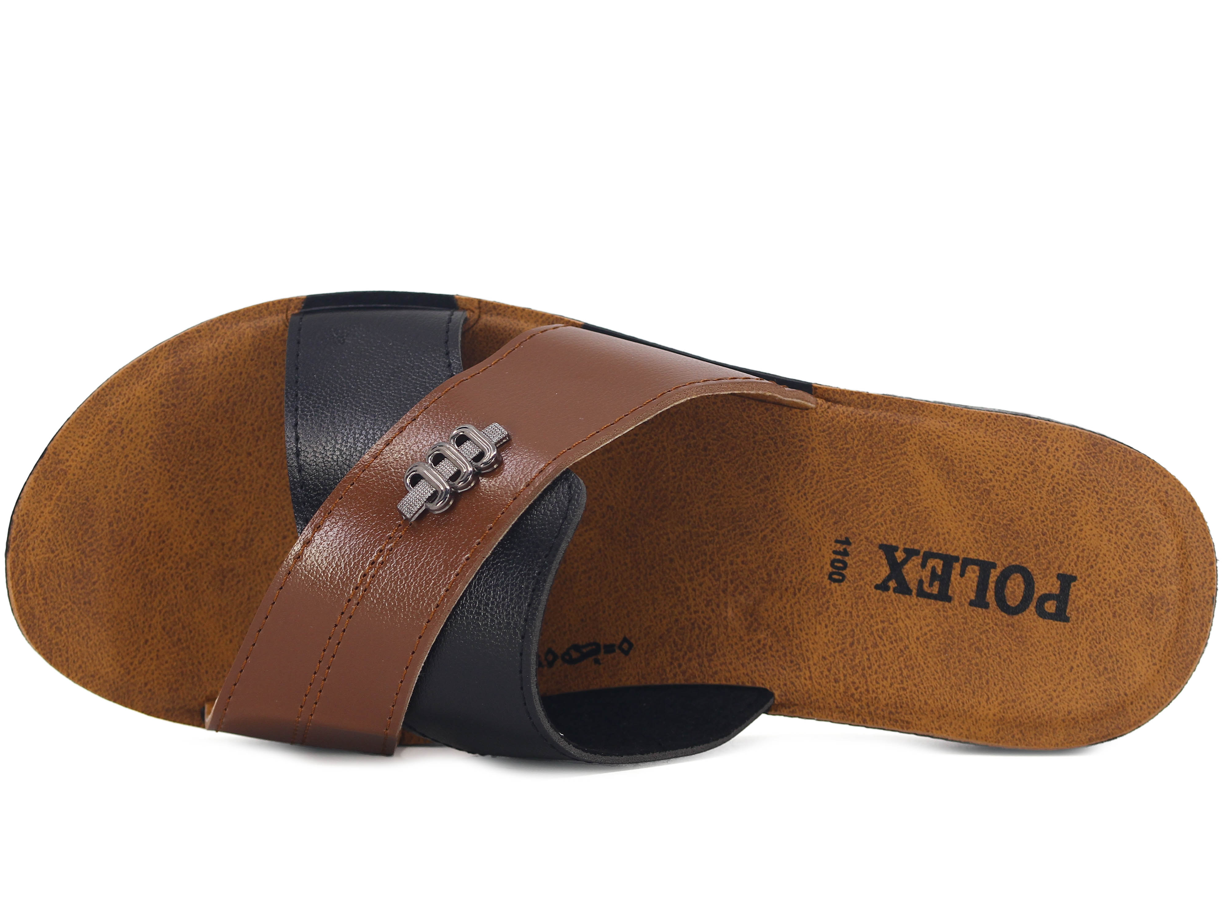 Polex Zenne 1109 Çapraz Tokalı Cilt Günlük Terlik - 2