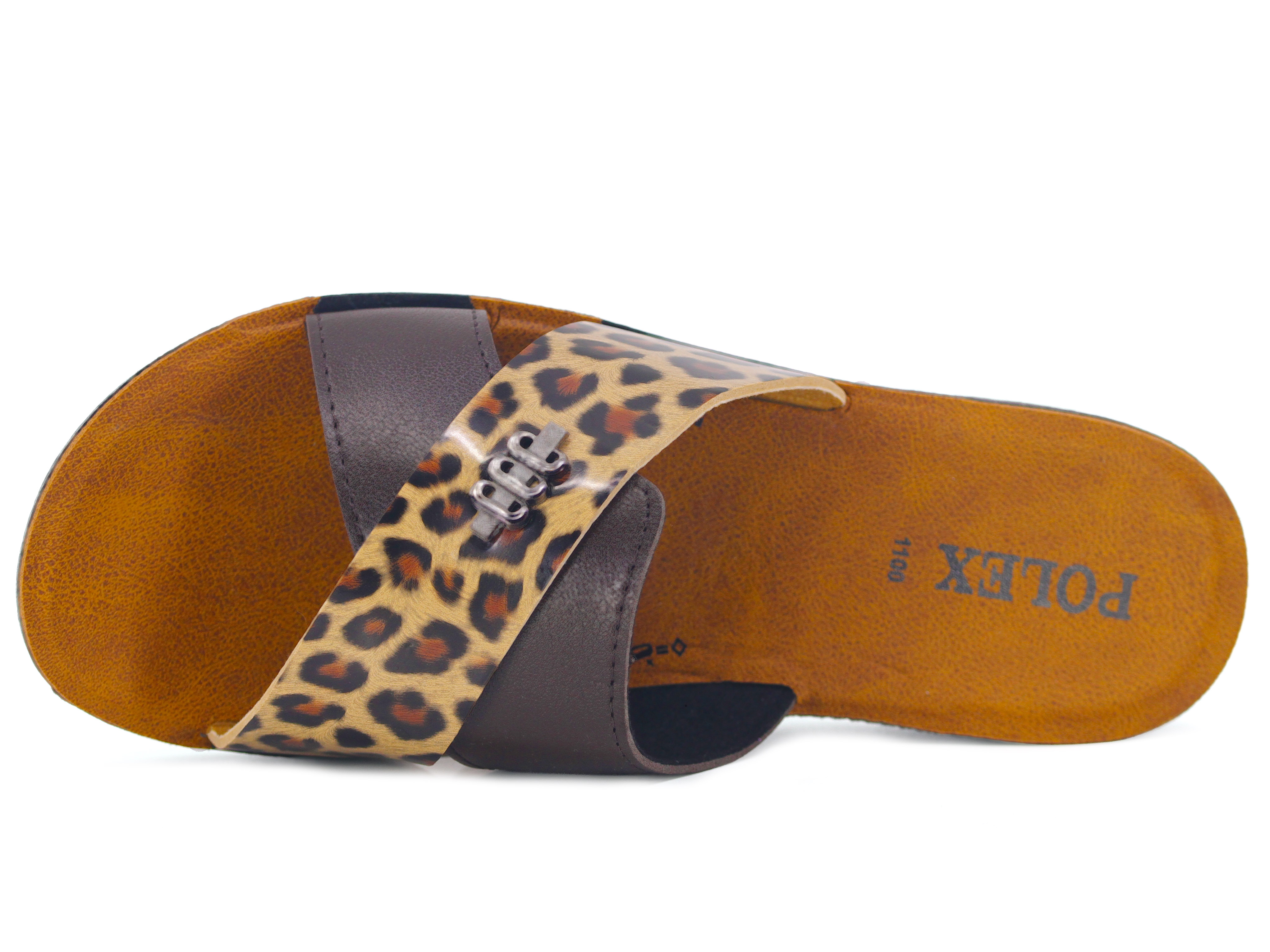 Polex Zenne 1109 Çapraz Tokalı Cilt Günlük Terlik - 2